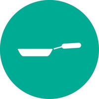 Frying Pan Glyph Circle Icon vector