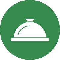 Serving Dish Glyph Circle Icon vector