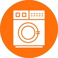 Washing Machine Glyph Circle Icon vector