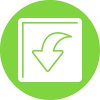 Curved Down Glyph Circle Icon vector