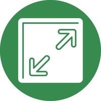 Resize Glyph Circle Icon vector