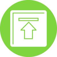 Up Arrow Glyph Circle Icon vector