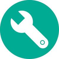 Wrench Glyph Circle Icon vector