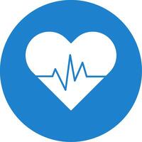 Heart Beat Glyph Circle Icon vector