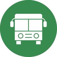 Bus Glyph Circle Icon vector