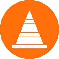 Cone Glyph Circle Icon vector