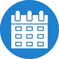 Calendar Glyph Circle Icon vector
