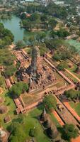 histórico cidade do ayutthaya, Tailândia aéreo video