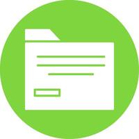 Folder Glyph Circle Icon vector