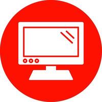 Monitor Glyph Circle Icon vector