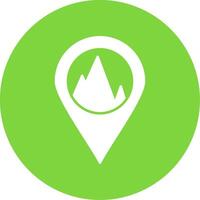 Hill Map Glyph Circle Icon vector