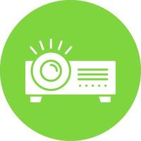 Projector Glyph Circle Icon vector