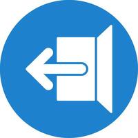 Logout Glyph Circle Icon vector