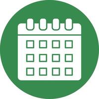 Calender Glyph Circle Icon vector