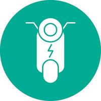 scooter glifo circulo icono vector