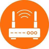 Wifi enrutador glifo circulo icono vector