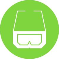 icono de círculo de glifo de gafas 3d vector