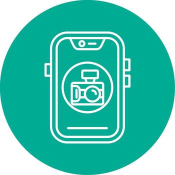 Camera Linear Circle Multicolor Design Icon vector