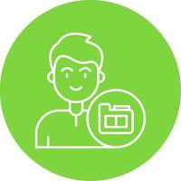 Folder Linear Circle Multicolor Design Icon vector