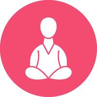 Meditation Glyph Circle Icon vector