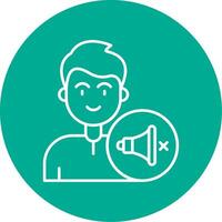 Mute Linear Circle Multicolor Design Icon vector