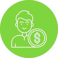 Money Linear Circle Multicolor Design Icon vector