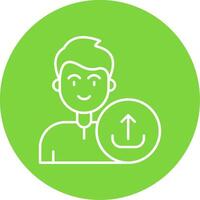 Upload Linear Circle Multicolor Design Icon vector