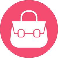 Shoulder Bag Glyph Circle Icon vector