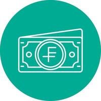 Swiss franc Linear Circle Multicolor Design Icon vector