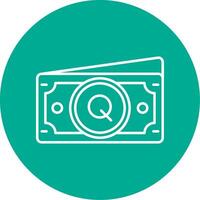 Quetzal Linear Circle Multicolor Design Icon vector