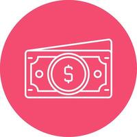 Dollar Linear Circle Multicolor Design Icon vector