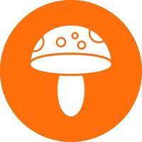 Mushroom Glyph Circle Icon vector