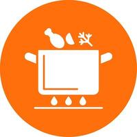Soup Pot Glyph Circle Icon vector