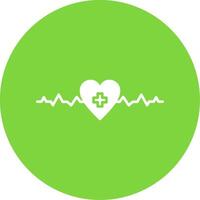 Heartbeat Glyph Circle Icon vector