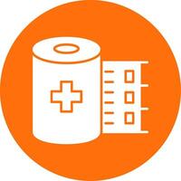 Bandage Roll Glyph Circle Icon vector