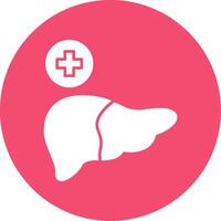 Liver Glyph Circle Icon vector
