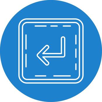 Turn Linear Circle Multicolor Design Icon vector