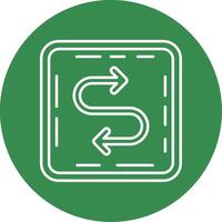 Zigzag Linear Circle Multicolor Design Icon vector