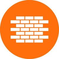 Brick Wall Glyph Circle Icon vector