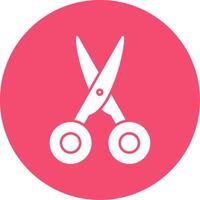 Scissors Glyph Circle Icon vector