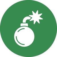 Bomb Glyph Circle Icon vector