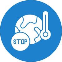 Stop Global Warming Glyph Circle Icon vector