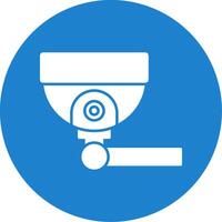 Security Camera Glyph Circle Icon vector