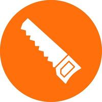 Handsaw Glyph Circle Icon vector