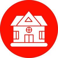 House Glyph Circle Icon vector