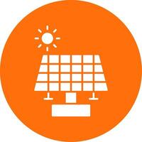 Solar Panel Glyph Circle Icon vector