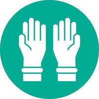 Protective Gloves Glyph Circle Icon vector