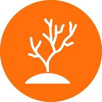 Coral Reef Glyph Circle Icon vector