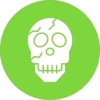 Skull Glyph Circle Icon vector