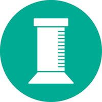 Graduated Cylinder Glyph Circle Icon vector